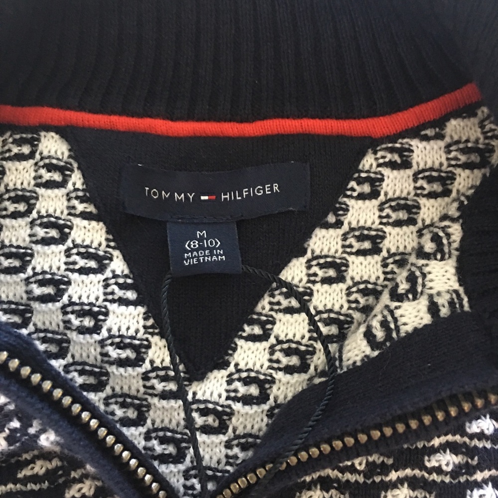 Tommy Hilfiger Half Zip Size 8 Kids Medium - Picture 3 of 6
